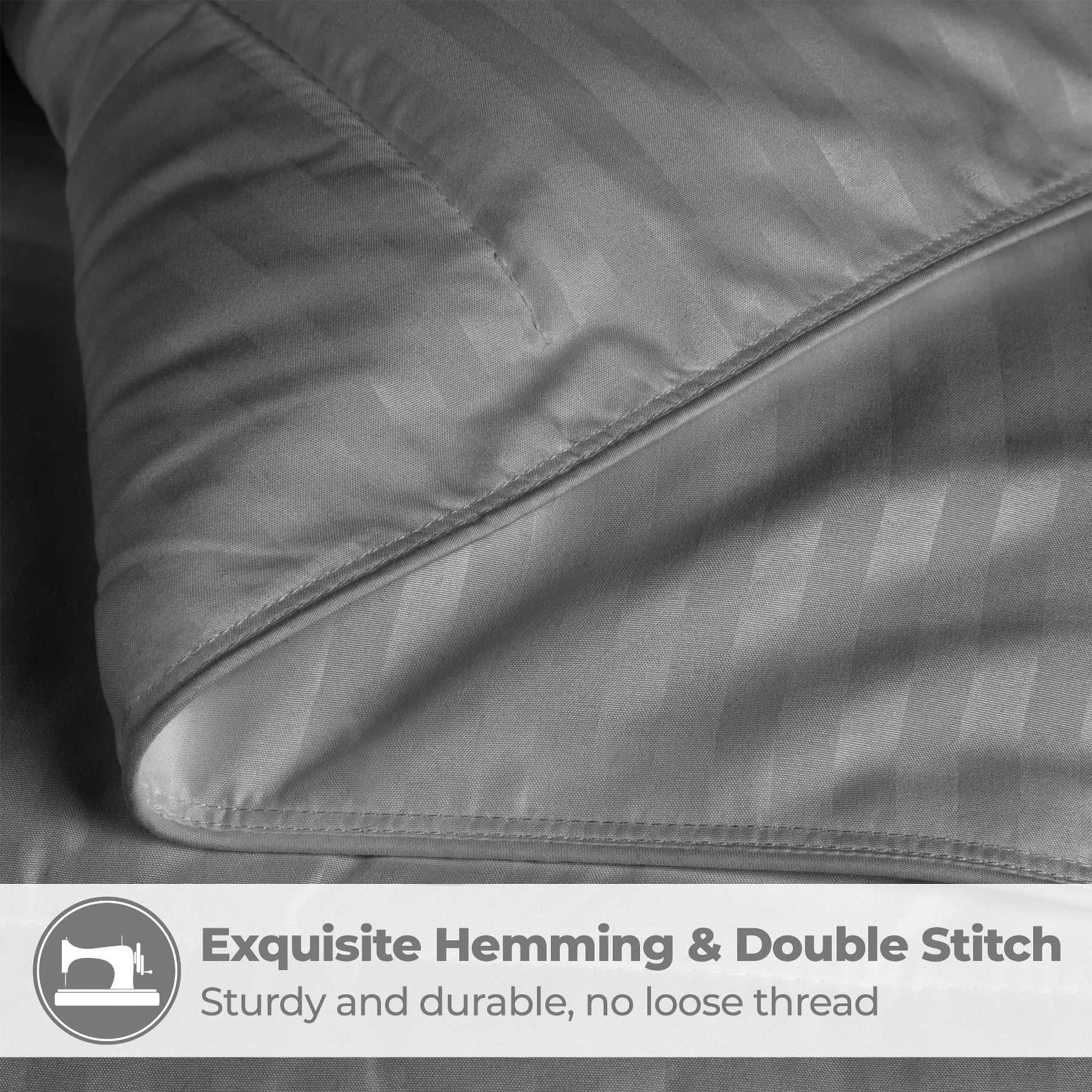 Superior Striped Down Alternative Comforter, Full/Queen, Silver