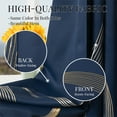 thumbnail image 2 of ZOPZO Thermal Blackout Curtains 2 Panels, Navy Blue, 52W x 95L Inch, Golden Wave Pattern Room Darkening Drapes for Apartment or Bedroom, 2 of 6