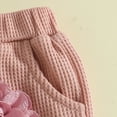 thumbnail image 5 of KPOPLK Baby Girl Summer Clothes 2 Piece Short Sleeve Waffle Knit Flower Embroidery with Elastic Waist Shorts Outfits Set 1t 2t 3t 4t 5t 6t(12-18 Months,Pink), 5 of 8