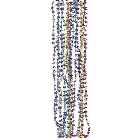 Happy Easter Metallic Mardi Gras Beads - Jewelry - 48 Pieces