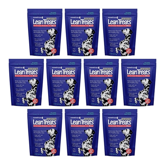 Covetrus Nutrisential Lean Treats for Dogs - Small, Medium & Large Dogs (K9) - Nutritional Low Fat, Bite-Size - Soft Chicken Flavor - 10 Pack - 4oz