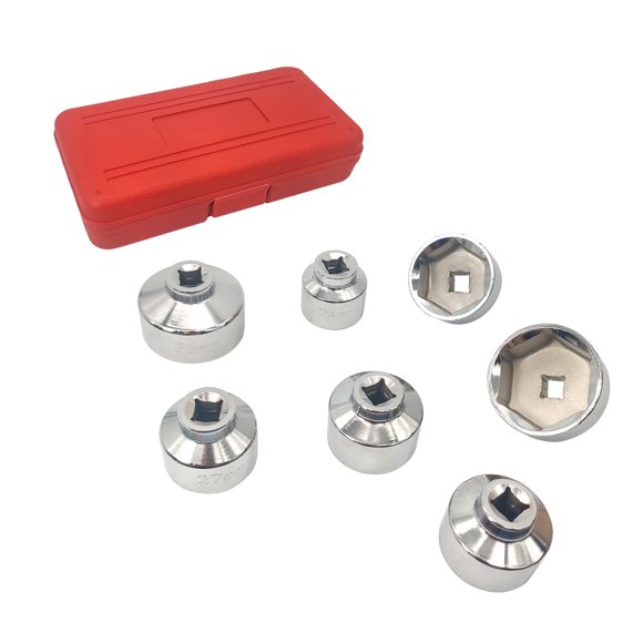 7 Pieces 3/8'' Oil Filter Wrench Socket Set Tool Kit, 24 27 29 30 32 36 38mm Replacement for Mercedes Benz
