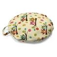 thumbnail image 1 of Owl Print Round Floor Cushion with Handle, Cartoon Pattern of Birds on Branches and Colorful Fallen Leaves, Decorative Pillow for Living Room & Dorms, 18" Round, Cream and Multicolor, by Ambesonne, 1 of 4