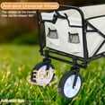 thumbnail image 3 of Portable Rolling Folding Garden Cart with 360 Degree Swivel Anti-Slip Wheels & Adjustable Handle, 220lbs Weight Capacity, White, 3 of 9