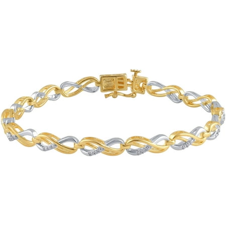 Round Diamond Accent 14kt Gold Tone Fashion Bracelet, 7.5
