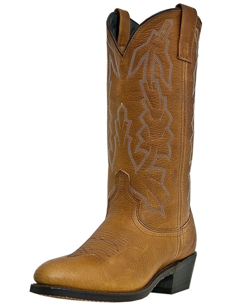 Western Boots Mens Jacksonville Cowboy Walnut Deertan 68372 - Walmart.com