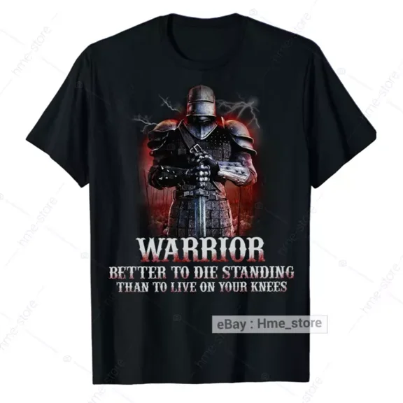 Hot Trending T-Shirt With Christian Warrior Knight Templar T-Shirt Better Die Standing Crusader Of God Tee