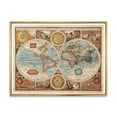 thumbnail image 1 of Designart Ancienne carte du monde VIII ART MURAL À CADRE FLOTTÉ, 1 of 4