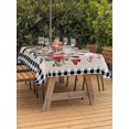 thumbnail image 2 of Outdoor Tablecloth with Umbrella Hole and Zipper, Valentine's Day Rectangle Table Cloth 54x80 Inch Waterproof Tablecloth, Love Heart Roses Black White Plaid Romantic Rustic Picnic Table Cover, 2 of 7