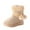 Beige, variant on POIUYTR Girls Snow Boots Fleece Lining Warm Winter Non-Slip Boots Outdoor Shoes with Cute Ball for Toddlers/Little Kid