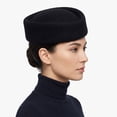 thumbnail image 6 of Hsqqdc Wool Blend Polyester Black Vintage Stewardess Beret Hat 22-22.8 Inch Pillbox Headwear 1-Piece, 6 of 7