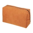 thumbnail image 1 of Bolsa de cosméticos duradera de color sólido para mujeres Unique Bargains para vacaciones, camping, gimnasio y viajes de corduroy naranja, 1 of 4