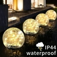 thumbnail image 3 of POINTERTECK Solar Garden Ball Light, Crack Glass Ball Solar Globe Light, 20 LED Solar Pathway Light Outdoor Garden Decor, Warm White LED Light Ball, Solar Lights Outdoor Decorations for Patio, 3 of 6