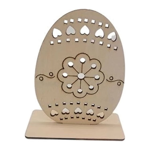 Fiudx Adornos de Conejito de Pascua de Madera, Manualidades para Pintar, Madera Ecológica, 8 Diseños Únicos, Decoración de Mesa, Decoración Navideña, 11 X 10 X 4,5 Cm, Juego de 8 Piezas