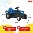 thumbnail image 4 of DOLU Ranchero Pedal Tractor with Horn, Kids Ride-On Toy Vehicle for 3 Years and Up, Blue, 4 of 9