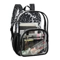 thumbnail image 2 of Large Clear PVC Backpack Heavy Duty See Through Backpack for Adults Work Travel, Lace Printed 12L, 2 of 8
