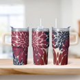 thumbnail image 2 of 20oz Tumbler with Lid and Straw, Bohemian Style Stainless Steel Insulated Coffee Mug, Double Wall Vacuum Travel Cup, Leakproof Thermal, 2 of 5