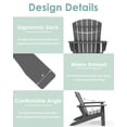thumbnail image 2 of Pipopa Outdoor Adirondack Chair Set of 2,Weather Resistant Adirondack Chair for Patio,Garden,Lawn,Grey, 2 of 9