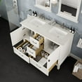 thumbnail image 5 of EVIVA Britney 48 Inch Double Sink Transitional White Bathroom Vanity with White Carrara Quartz Countertop, 5 of 7