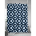 thumbnail image 5 of Fsddascl Lake Blue Moroccon Shower Curtain Set - 54" x 78" Washable Bathtub Curtain with 12 Hooks, Minimalist Ethnic Bohemian Aesthetic Waterproof Fabric Stall Shower Curtains for Bathroom/Bathtub, 5 of 6
