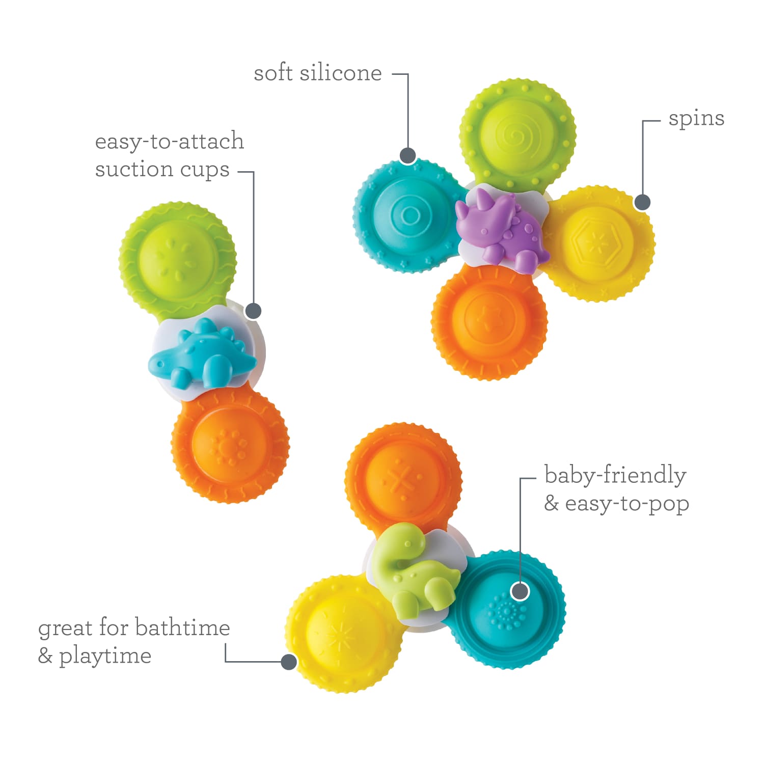 Infantino Silicone Bath Pop Spinners 3-Pack photo 5