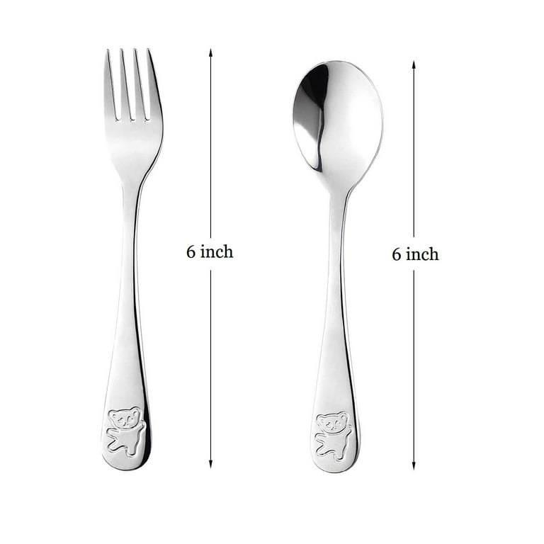 Kids Silverware Set, EIUBUIE18/10 Stainless Steel Metal Toddler Utensils,  Safe Reusable Child Cutlery Flatware Includes Fork Knife Table Spoons for