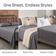 thumbnail image 3 of Unique Bargains Double Gauze Bed Sheet Flat Sheet Wrinkle Textured Bedding Gray 79"x91", 3 of 5