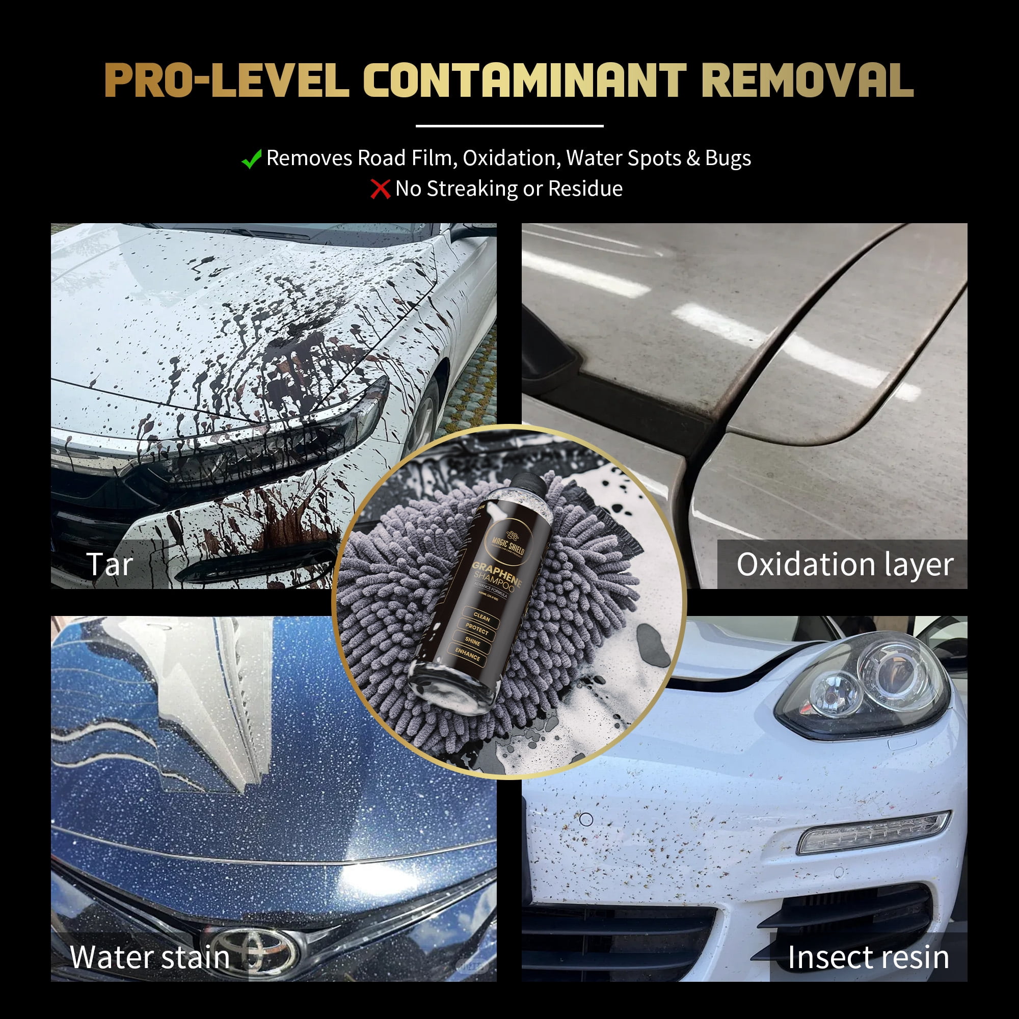 Magic Shield Graphene Shampoo – pH Neutral Car Wash | Advanced Hydrophobic & SiO2 Protection