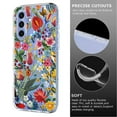 thumbnail image 6 of Compatible with Samsung Galaxy S25 Case Clear with Flower Design, Cute Soft Silicone TPU Floral Aesthetic Women Girls Transparent Protective Shockproof Anti-Scratch Anti-Yellow Phone Cover, D, 6 of 9