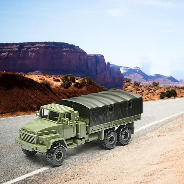 Camión de transporte a escala 1/72, juego de construcción de modelo de camión de carga, camión de carga 1/72 para decoración de mesa, colección para y con carpa CUTICAT camión de transporte de juguetes