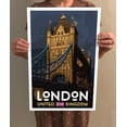 thumbnail image 4 of London Tower Bridge Vintage Travel Poster / Postcard WPA Style Retro England UK, 4 of 4
