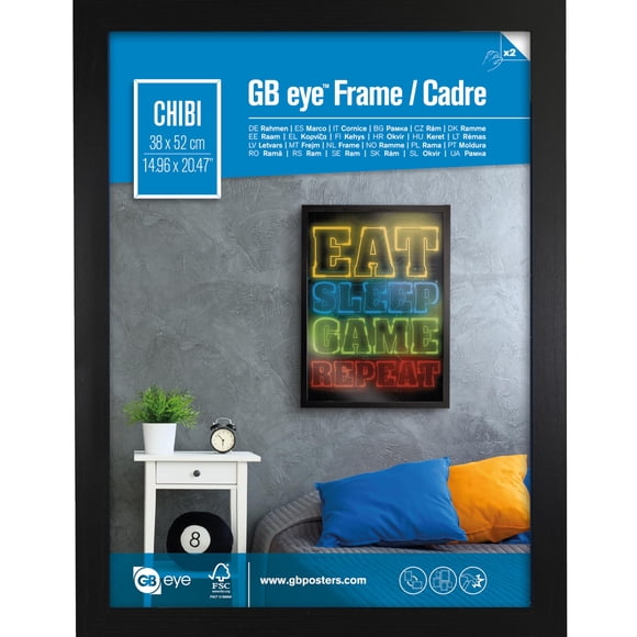 Marco ABYSTYLE GB eye 52x38 cm negro de madera resistente a rayaduras