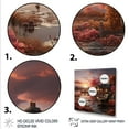 thumbnail image 3 of Designart "Cottage Sunset Tranquility by the Lake II" Landscapes Framed Wall Art Decor - Coastal Pink Landscape Cottage Hallway Framed Wall Art Decor, 3 of 6