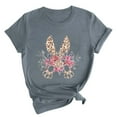 thumbnail image 2 of RKSTN Hauts pour Femmes Tendance 2024 Décontracté Ample Pâques Graphique Imprimé Blouse Hauts Mode Été Col Rond Manches Courtes T-shirt, 2 of 4