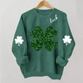 thumbnail image 4 of BRGZLK St.Patrick's Day Sweatshirts for Women Round Neck Print Sweatshirt Long Sleeve Funny Irish Shamrock Graphic Pullover Top Holiday Clothes Green XS, 4 of 6