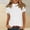 White, variant on VLOOCKLW Solid Color Tops For Women Mock Neck Short Sleeve Casual Dressy Blouse Soft Lightweight Versatile Tops For Everyday Work Street Style