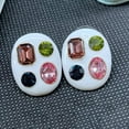 thumbnail image 4 of Pendientes de botón de aceite de gota de esmalte Colorido para mujer Jinwen Aretes, 4 of 7