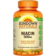 Sundown Naturals Niacin 500 mg Time Release Caplets 200 ea (Pack of 4)