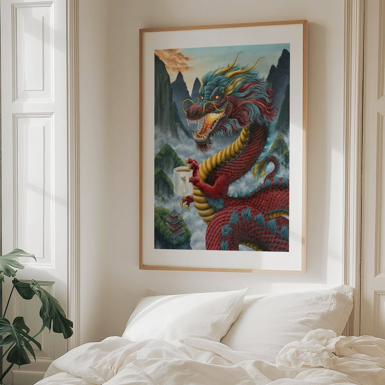 Zhulong Coffee - China Painting Fantasy Surrealism Mountain Humor