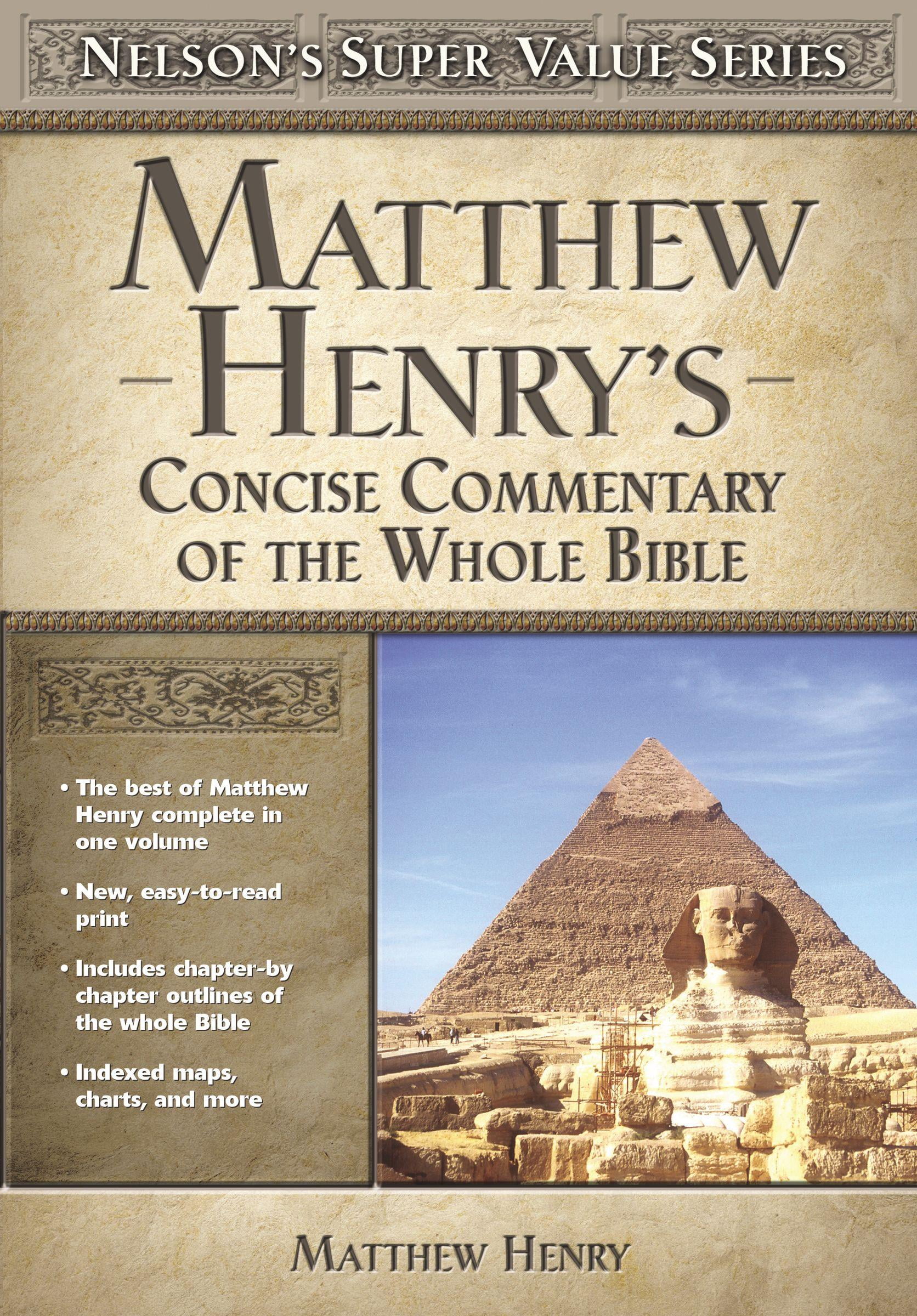 Super Value: Matthew Henry's Concise Commentary On The Whole Bible ...