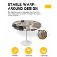 thumbnail image 2 of nqOlkjepod Brown Black Geometric Round Tablecloth, Fitted Table Cover with Elastic for 55"-60" Round Tables, Abstract Art Color Block Painting Table Cloth Dinning Party Waterproof Tablecloths, 2 of 6