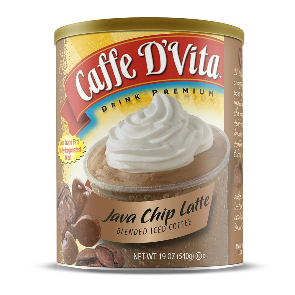 Caffe D'Vita Java Chip Latte Blended Iced Coffee Mix, 19 Oz, 6 Pack