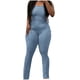 thumbnail image 2 of Body moldeador de moda para mujer, ajustado, de color liso, con rayas y bolsillos, mono moldeador, mono de poliéster para mujer, pantalones y blusa, 2 of 6