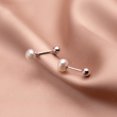 thumbnail image 5 of 18G Pearl Sleeper Tiny Stud Earrings 925 Sterling Silver Cartilage Earring Piercing for Women, 5 of 6