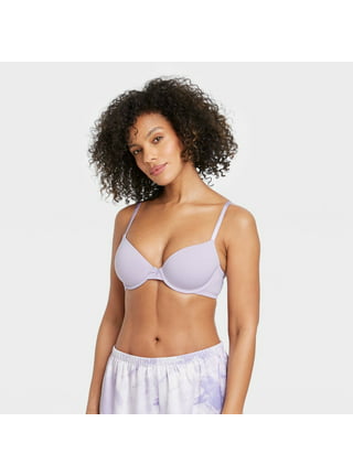 Women's Striped Everyday Lightly Lined Cotton Demi T-Shirt Bra - Auden  Casual Pink 36C 