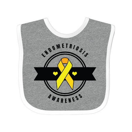

Inktastic Endometriosis Awareness Yellow Ribbon and Banner Gift Baby Boy or Baby Girl Bib