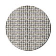 thumbnail image 1 of Retro Mouse Pad for Computers, Dog Portraits in Glasses Geek Animals Nerd on Tartan Style Checkered Inspired, Round Non-Slip Thick Rubber Modern Mousepad, 8" Round, Grey Pale Yellow, by Ambesonne, 1 of 2