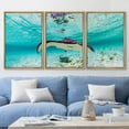 thumbnail image 3 of wall26 Framed Canvas Print Wall Art Set Tropical Island Ocean Underwater Stingray Nature Animals Photography Realism Rustic Landscape Colorful for Living Room, Bedroom, Office - 16"x24"x3 N, 3 of 5
