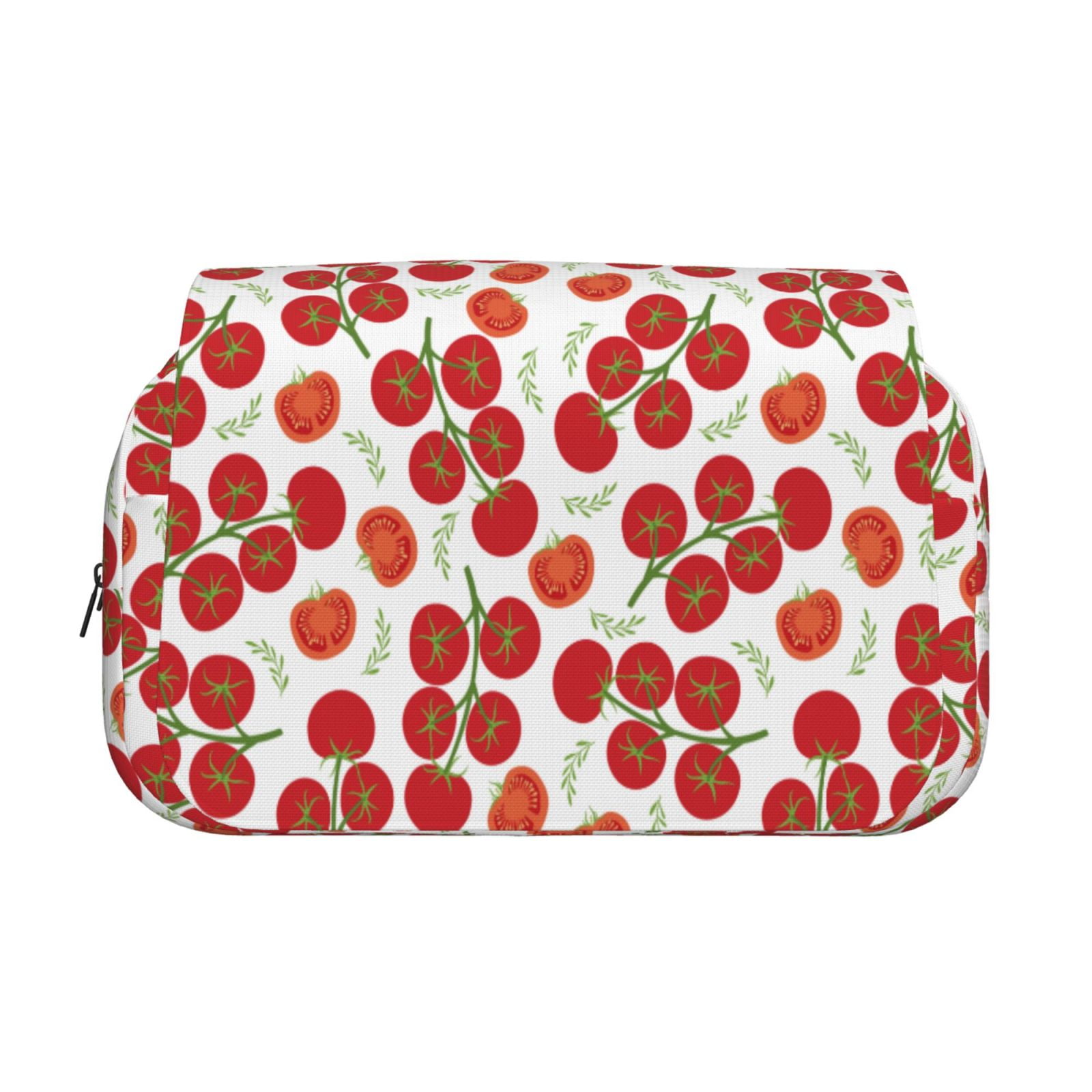 Rateoe Tomato Pattern Double Clamshell Pen Case, Storage Organizer with Two Zipper Compartments– Holds Up to 50 Pencils & Pens