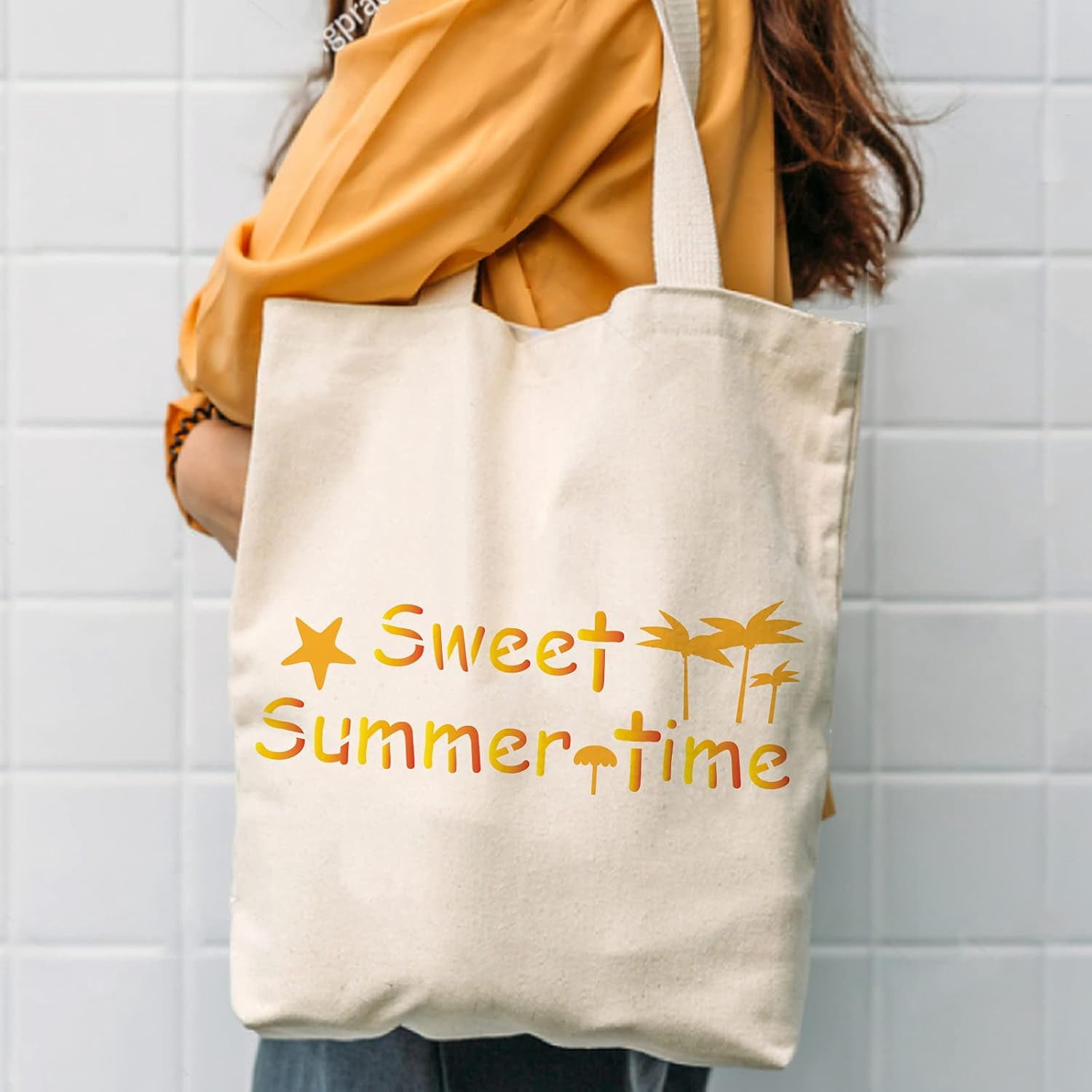 35Pcs Welcome Sweet Summer Slogans Pattern Stencils for Painting Inspirational Word Stencils Reusable Letter for Painting on Wood Scrabooking Cardmaking Mixed Color